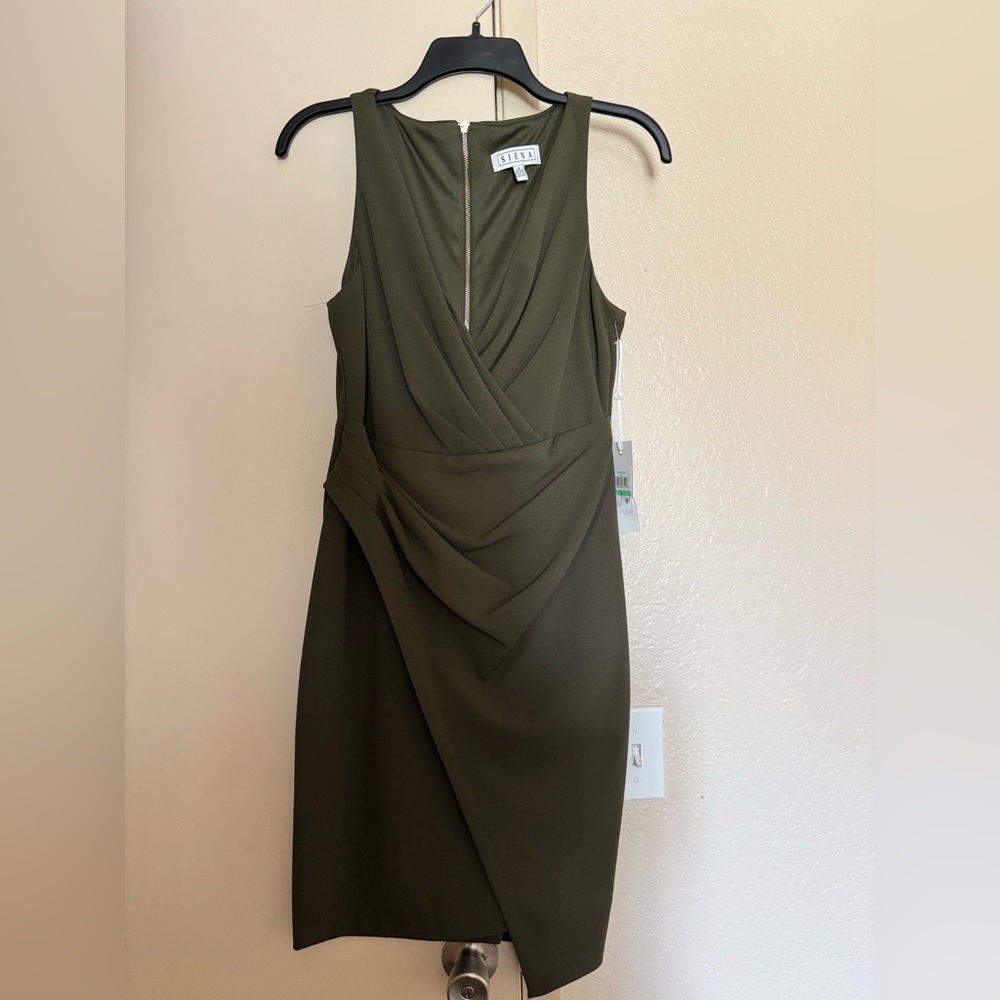 Siena Studio Olive Draped Midi Dress